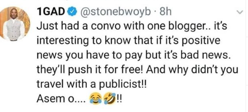 Stonebwoy's comment about Ghanaian bloggers