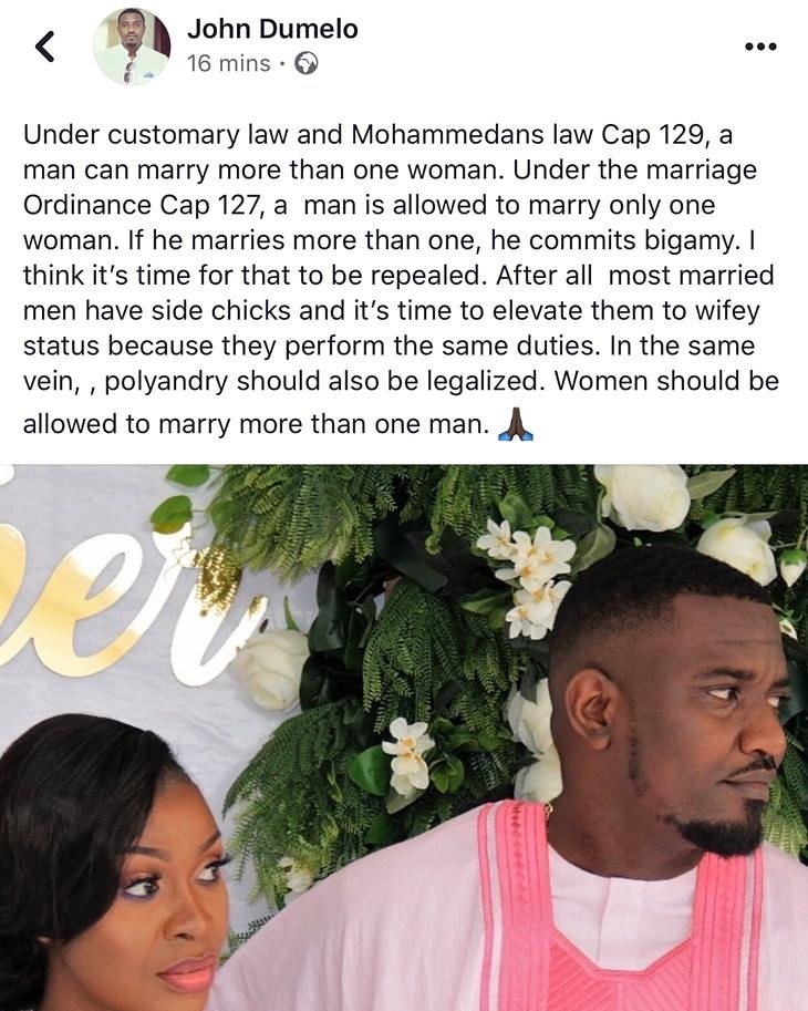 , Both men and women should be allowed to marry more than one partner – John Dumelo, GHSPLASH.COM
